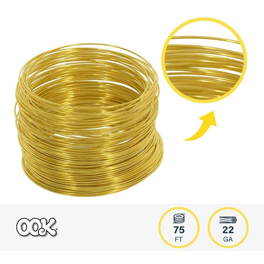 OOK 75 ft. 5 lb. 22-Gauge Brass Hobby Wire 2 OOK 75 ft. 5 lb. 22-Gauge Brass Hobby Wire - Image 2