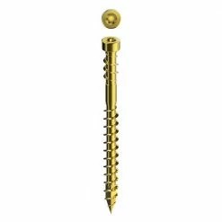SPAX #8 x 3-1/8 in. T-Star Plus Cylindric Head Trim Yellow Zinc DoubleLok Thread Screw (100 per Box)